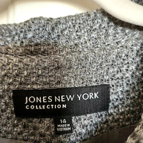 NWOT Jones New York gray long-sleeved blazer Size 14 - Picture 4 of 5